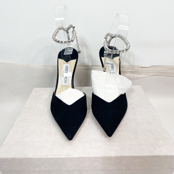 Jimmy Choo Saeda Suede Crystal Pump - Picture 5 of 11